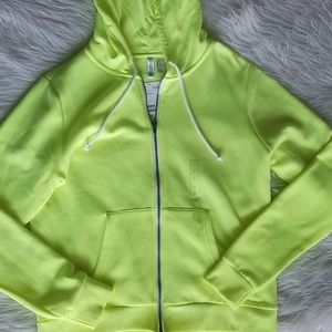 H&M Neon Yellow Zip-up Hoodie